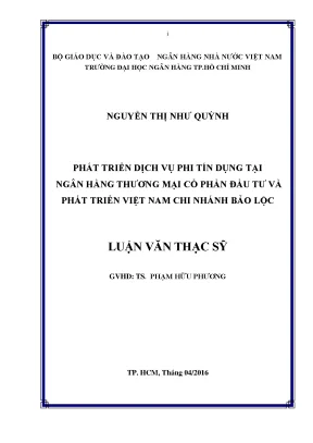 Phát Triển Dịch Vụ Phi Tín Dụng Tại Ngân Hàng TMCP Đầu 