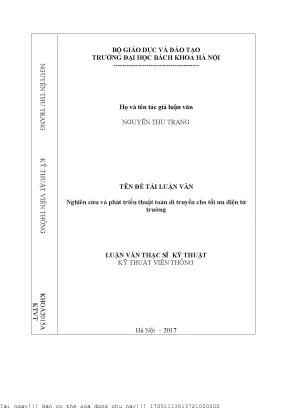 Nghiên Cứu Thuật Toán Di Truyền Tối Ưu Điện Từ Trường