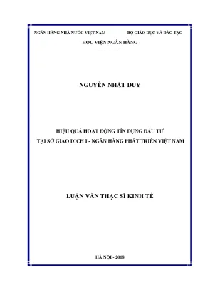 Nâng Cao Hiệu Quả Hoạt Động Tín Dụng Đầu Tư Tại Ngân