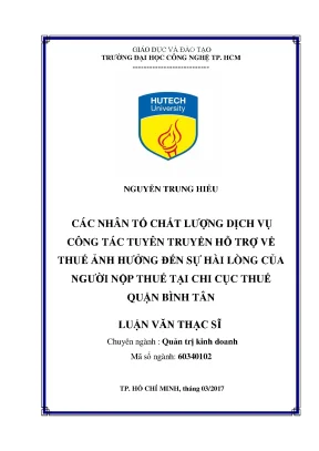 Nghiên Cứu Các Nhân Tố Ảnh Hưởng Đến Sự Hài Lòng Của