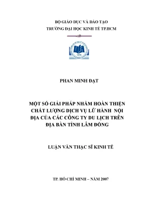 Giải Pháp Nâng Cao Chất Lượng Dịch Vụ Lữ Hành Nội Địa