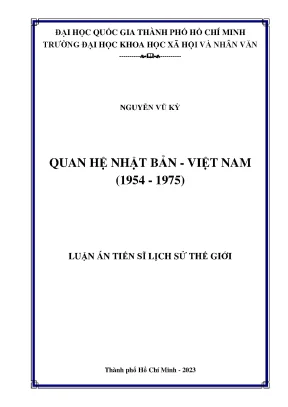 Nghiên Cứu Quan Hệ Nhật Bản - Việt Nam (1954 - 1975): 