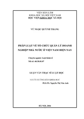 Pháp Luật Tổ Chức Quản Lý Doanh Nghiệp Nhà Nước Tại Việt Nam