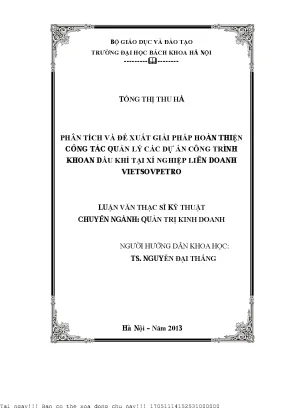 Giải Pháp Hoàn Thiện Quản Lý Dự Án Khoan Dầu Khí Tại