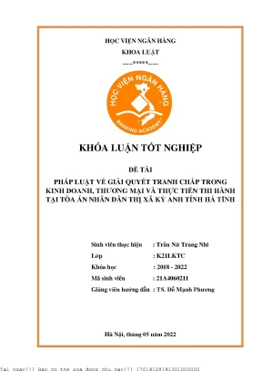 Giải Quyết Tranh Chấp Kinh Doanh và Thương Mại Tại Tòa