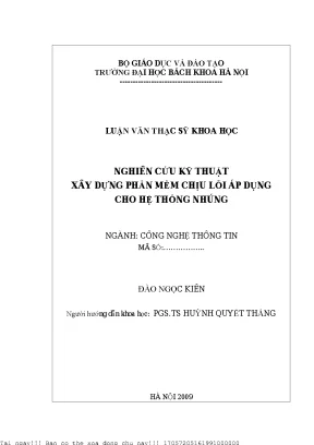 Nghiên Cứu Kỹ Thuật Xây Dựng Phần Mềm Chịu Lỗi Cho Hệ