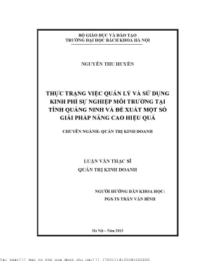 Quản Lý và Sử Dụng Kinh Phí Môi Trường Tại Quảng Ninh: