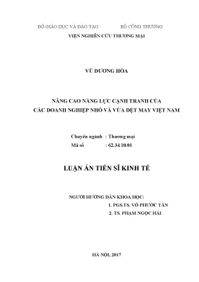 Nâng Cao Năng Lực Cạnh Tranh Cho Doanh Nghiệp Nhỏ Và Vừa 