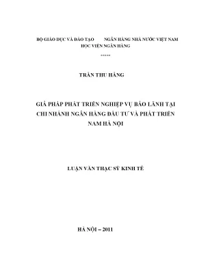 Giải Pháp Phát Triển Nghiệp Vụ Bảo Lãnh Ngân Hàng Tại