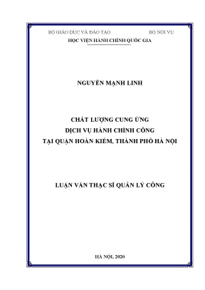Chất lượng dịch vụ hành chính công tại quận Hoàn Kiếm,