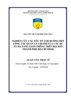 Nghiên Cứu Quản Lý Chi Phí Dự Án Hạ Tầng Giao Thông Tại