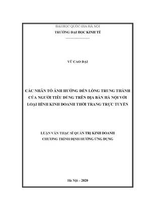 Các yếu tố ảnh hưởng đến lòng trung thành của người tiêu