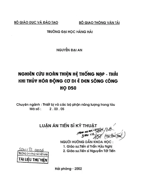 Nghiên Cứu Hoàn Thiện Hệ Thống Nạp-Thải Động Cơ Đi Ê Den 