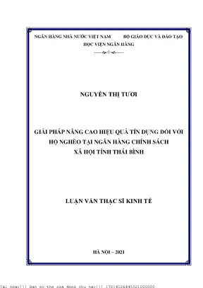 Giải Pháp Nâng Cao Hiệu Quả Tín Dụng Đối Với Hộ Nghèo