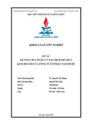 Kế Toán Bán Hàng và Xác Định Kết Quả Kinh Doanh Tại Công