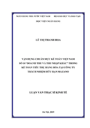 Vận Dụng Chuẩn Mực Kế Toán Việt Nam Số 14 Trong Kế Toán