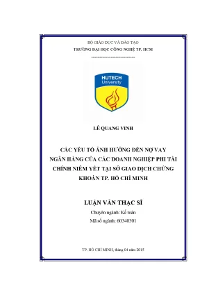 Các yếu tố ảnh hưởng đến nợ vay ngân hàng của doanh