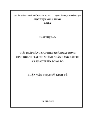 Giải Pháp Nâng Cao Hiệu Quả Kinh Doanh Tại Ngân Hàng Đầu