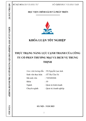 Năng Lực Cạnh Tranh Của Công Ty Cổ Phần Thương Mại Và
