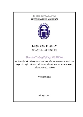 Nghiên Cứu Giải Quyết Tranh Chấp Kinh Doanh Tại Tòa Án