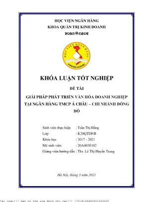 Giải Pháp Phát Triển Văn Hóa Doanh Nghiệp Tại Ngân Hàng