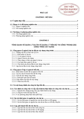 Nghiên Cứu Quản Lý Tiến Độ Thi Công Các Công Trình Xây