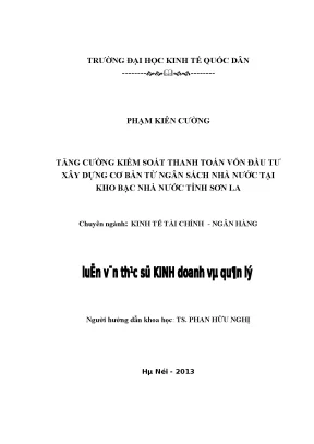 Tăng Cường Kiểm Soát Thanh Toán Vốn Đầu Tư Xây Dựng Từ