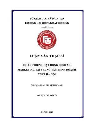 Hoàn thiện hoạt động Digital Marketing tại VNPT Hà Nội: