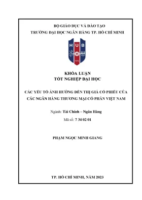 Các yếu tố ảnh hưởng đến giá cổ phiếu ngân hàng Việt Nam