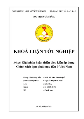 Giải Pháp Hoàn Thiện Chính Sách Lạm Phát Mục Tiêu Tại