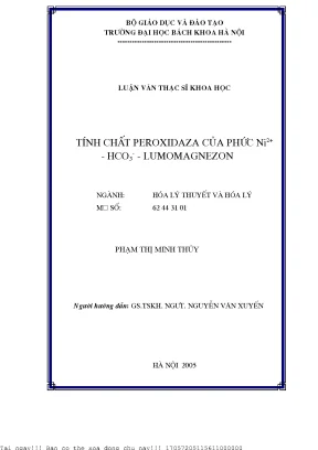 Nghiên cứu tính chất peroxidaza của phức Ni2+ - HCO3- 