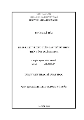Pháp Luật Xúc Tiến Đầu Tư Tại Quảng Ninh: Thực Trạng và