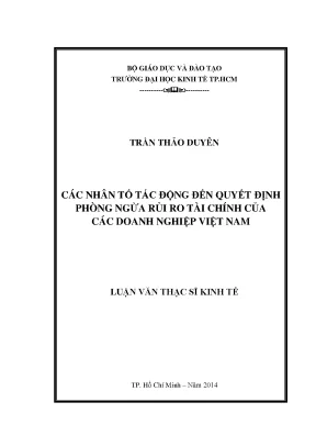 Những Nhân Tố Ảnh Hưởng Đến Quyết Định Phòng Ngừa Rủi Ro