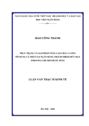 Giải Pháp Nâng Cao Chất Lượng Tín Dụng Cá Nhân Tại Ngân