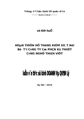 Nâng cao Hệ thống Kiểm soát Nội bộ tại Công ty Cổ phần 