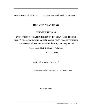 Nâng Cao Hiệu Quả Huy Động Vốn Tại VPBank Chi Nhánh Hà
