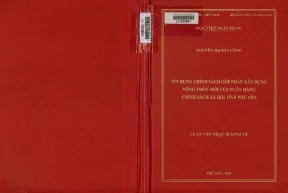 Tín Dụng Ngân Hàng và Xây Dựng Nông Thôn Mới Tại Phú Yên