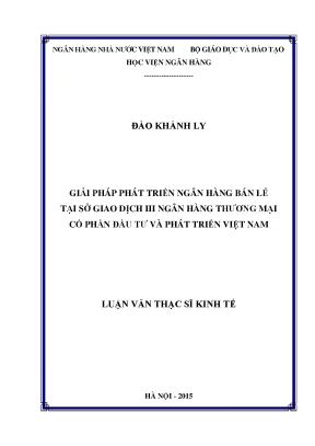 Giải Pháp Phát Triển Ngân Hàng Bán Lẻ Tại Sở Giao Dịch III
