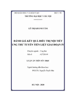 Đánh Giá Kết Quả Điều Trị Ung Thư Tuyến Tiền Liệt Giai 