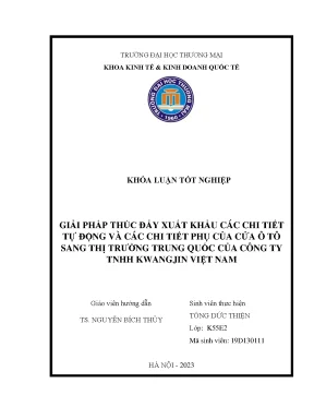 Giải Pháp Tăng Cường Xuất Khẩu Chi Tiết Tự Động Sang