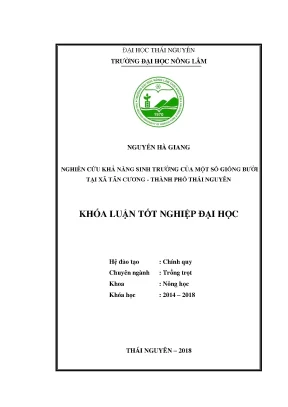 Nghiên Cứu Khả Năng Sinh Trưởng Của Giống Bưởi Tại Tân