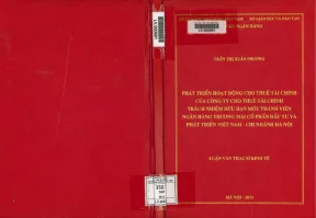 Phát Triển Hoạt Động Cho Thuê Tài Chính Tại Ngân Hàng