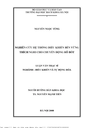 Nghiên Cứu Hệ Thống Điều Khiển Bền Vững Cho Chuyển Động 