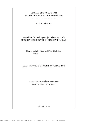 Nghiên cứu vật liệu chịu lửa manhêzi-cacbon cho ngành 