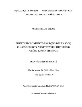 Phân Tích Tác Động Đến Tỷ Số Nợ Của Các Công Ty Niêm Yết