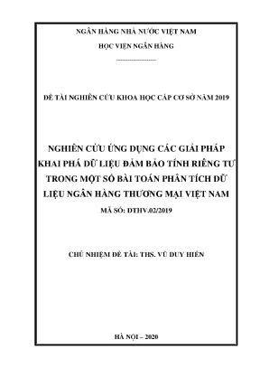 Nghiên Cứu Giải Pháp Khai Phá Dữ Liệu Đảm Bảo Tính Riêng 