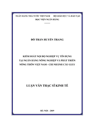 Kiểm Soát Nội Bộ Nghiệp Vụ Tín Dụng Tại Ngân Hàng Nông