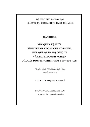 Mối Quan Hệ Giữa Tính Thanh Khoản Cổ Phiếu, Hiệu Quả 