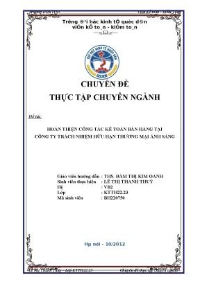Hoàn thiện công tác kế toán bán hàng tại Công ty TNHH