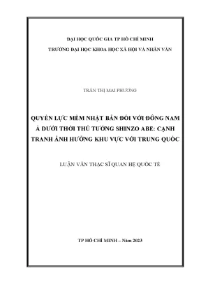 Quyền Lực Mềm Nhật Bản Tại Đông Nam Á Dưới Thời Thủ